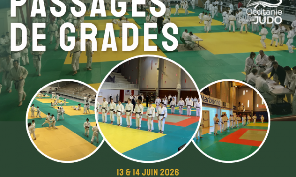 Horaires Passages de Grades 13 et 14 juin 2026 - mise à jour 11 juin